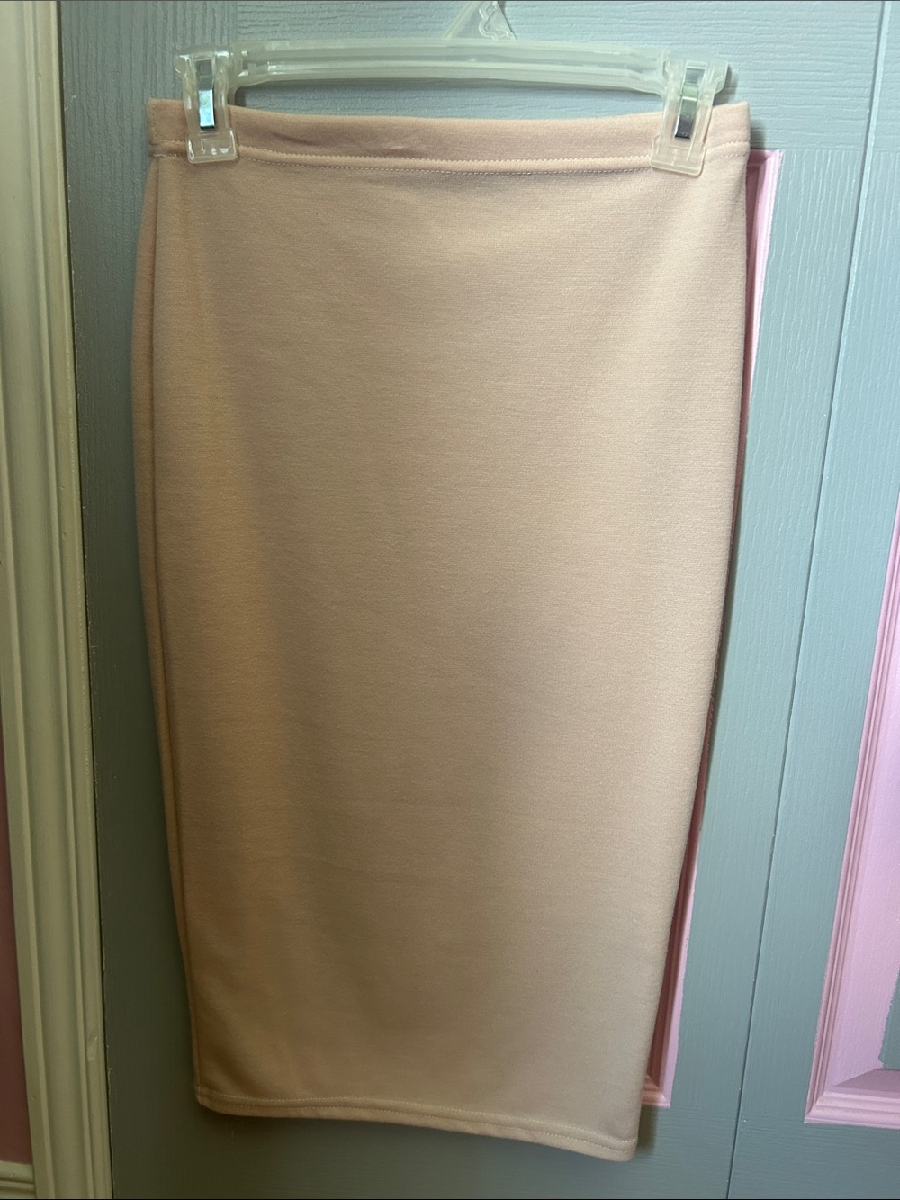 Boohoo Pale Peach Pencil Midi Skirt
